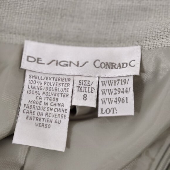 Designs Conrad C Women's Skirt Size 8 Gray Lined Y2K Business Casual Minimalist - Picture 2 of 10